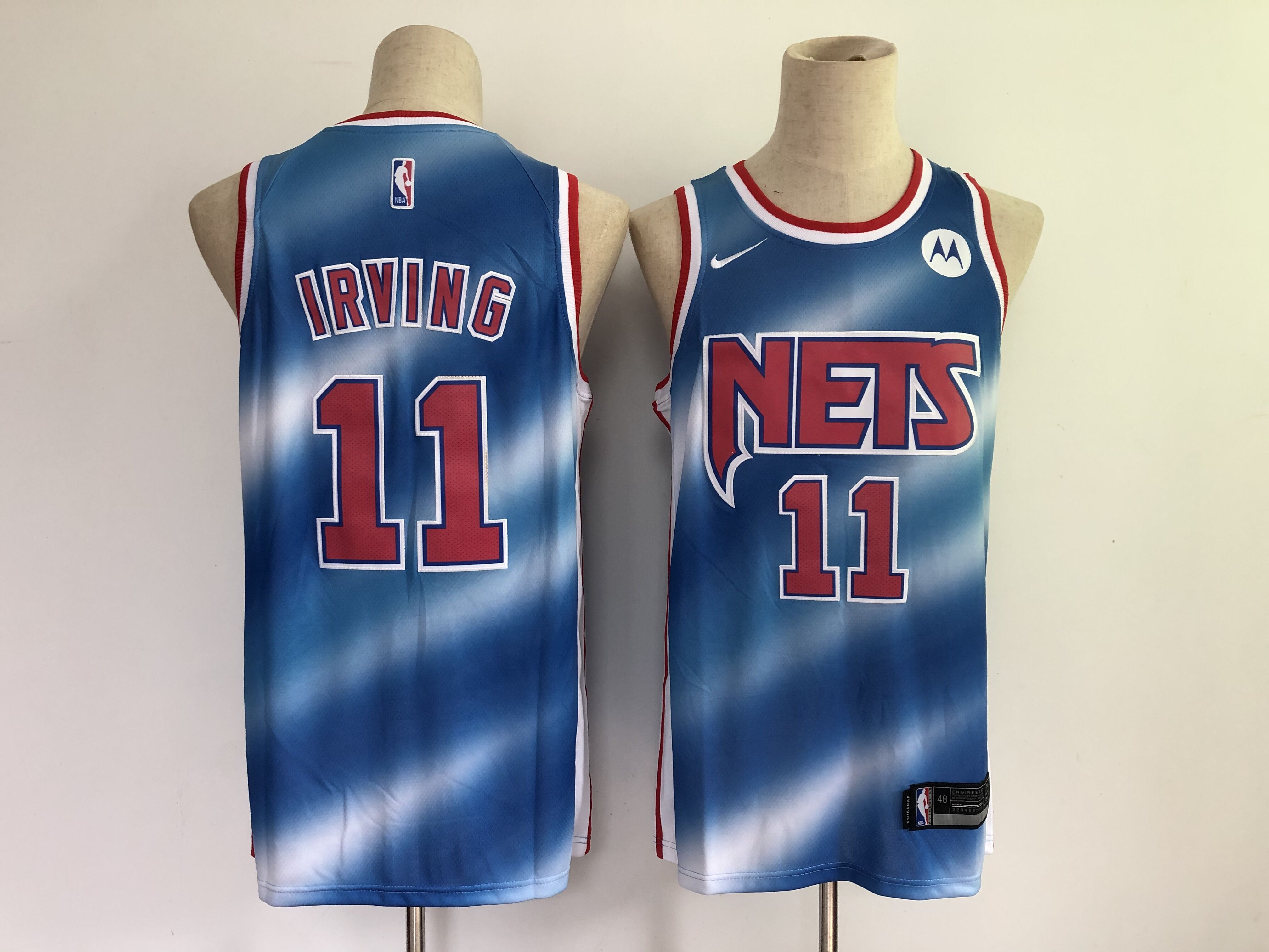 Men Brooklyn Nets 11 Irving Blue 2021 Nike Game NBA Jersey